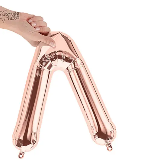 NorthStar Balloons&reg; 16 Inch Letter V Rose Gold Air Fill Only {3}