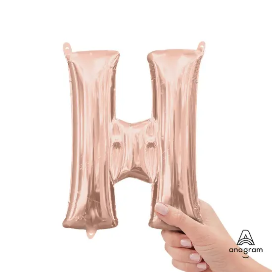 Anagram&reg; 16 Inch Letter H Rose Gold Air Fill Only {1}