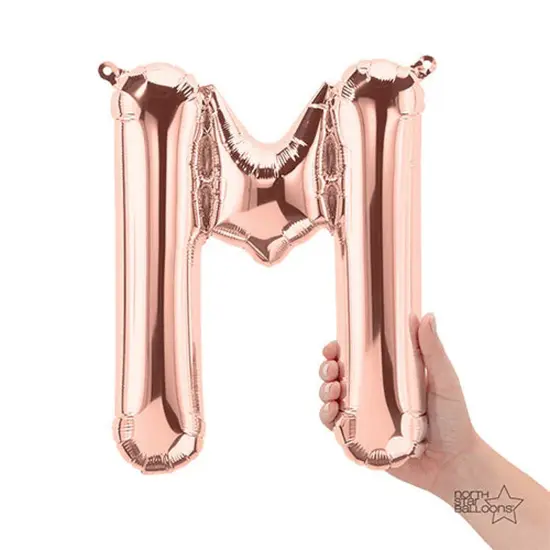 NorthStar Balloons&reg; 16 Inch Letter M Rose Gold Air Fill Only {1}