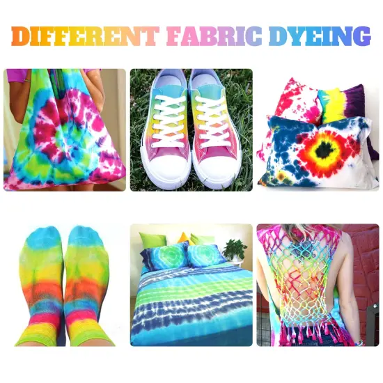 Tie Dye Kit, Tie Dye Set for Kids, 18 Vibrant Colors Pre-Filled Tye Dye Bottles, Non Toxic Permanent Fabric Dye Art Set, Easy DIY Fabric Art - Create Fun {6}