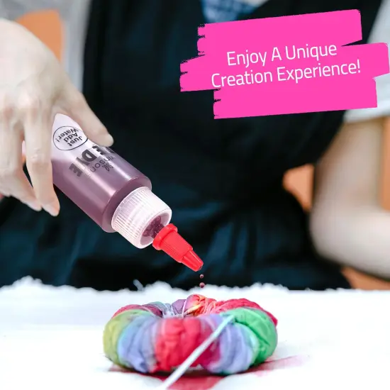 Tie Dye Kit, Tie Dye Set for Kids, 12 Vibrant Colors Pre-Filled Tye Dye Bottles, Non Toxic Permanent Fabric Dye Art Set, Easy DIY Fabric Art - Create Fun {3}