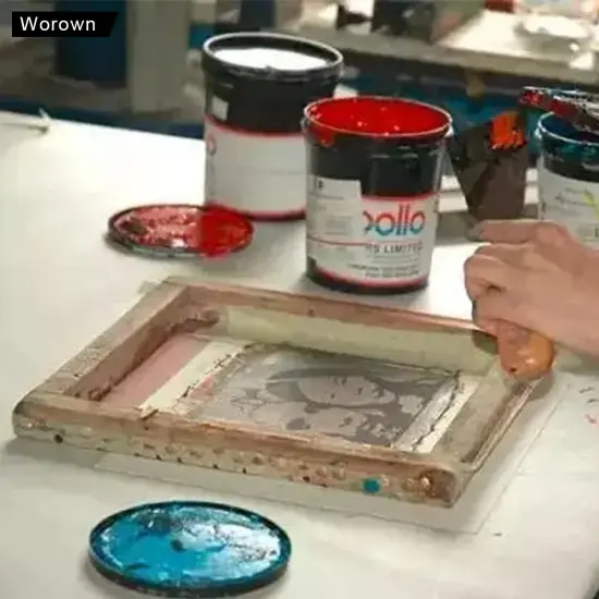 Worown 10 X 14 Inch Wood Silk Screen Printing Frame with 110 White Mesh and 1 Piece 4 x 10 Inches Screen Printing Squeegee for Screen Printing {2}