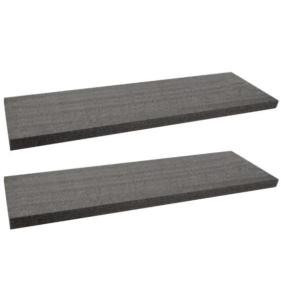 2-Pack Packing Foam Sheets - 54x16x2 Customizable Polyethylene Insert Pads for Tool Case Cushioning, Crafts Black {1}