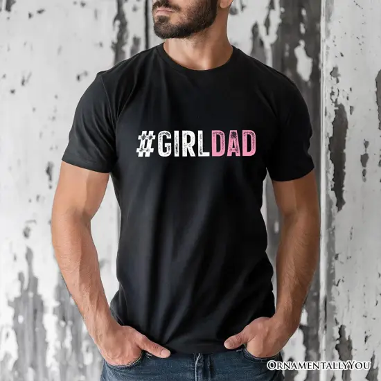 Hashtag Girl Dad T-Shirt, Black Minimalist Tee for Proud Daughter's Father {2}