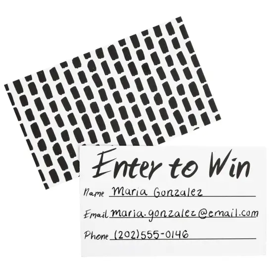 200-Pack Enter to Win Cards, 3.5x2 White Entry Form Raffle Tickets Slips for Fairs, Contests, Ballots, Carnivals, Drawings, Auction Events, Prize Games, Fundraisers {6}