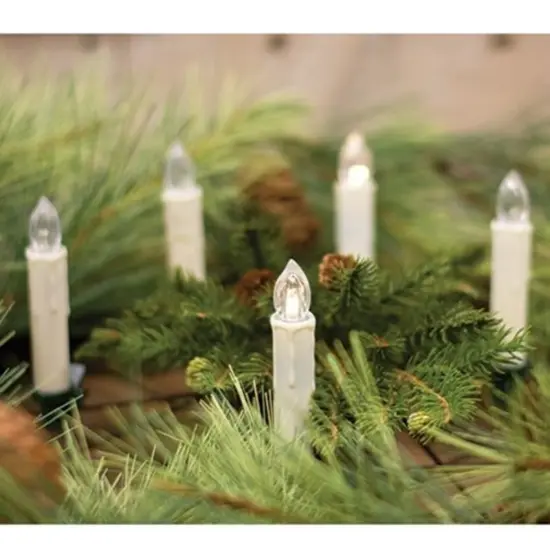 Set of 10 Ivory Flameless Taper Candles with Clips Remote and Timer Battery Operated Lights {4}