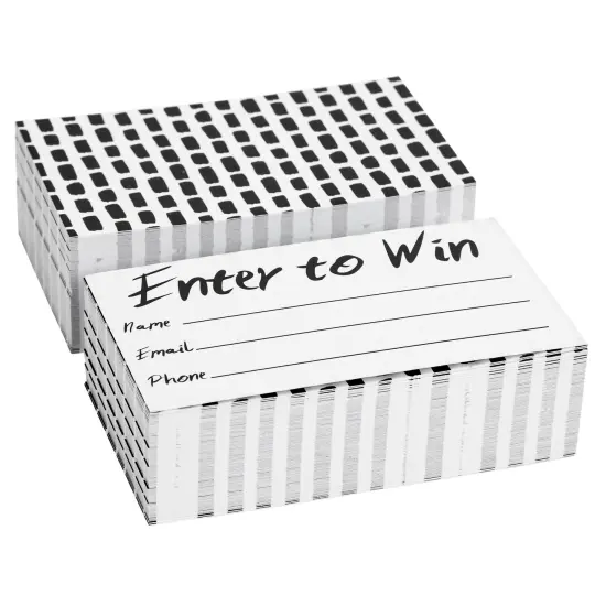200-Pack Enter to Win Cards, 3.5x2 White Entry Form Raffle Tickets Slips for Fairs, Contests, Ballots, Carnivals, Drawings, Auction Events, Prize Games, Fundraisers {7}