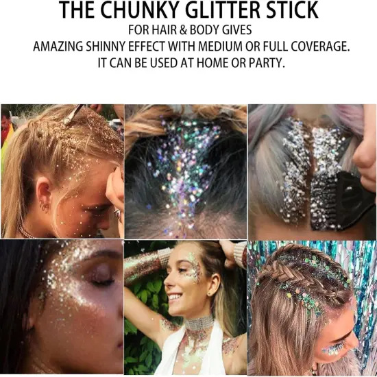 Blue Hair Face Glitter Makeup {3}