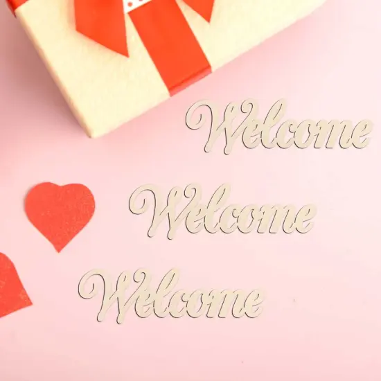 20Pcs Mini Welcome Wood Crafts Cutouts Blank Wooden Welcome Slices {4}