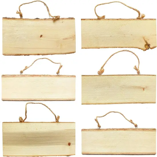 6-Pack Wood Signs Basswood Rectangle Plaque Wooden {1}