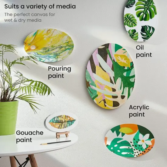 Unfinished Wood Oval Cutout Shape - Bag of 5, 10.5 x 6.5 Inch {5}