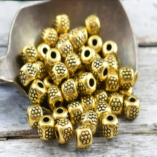 *250* 4mm Antique Gold Barrel Spacer Beads {2}