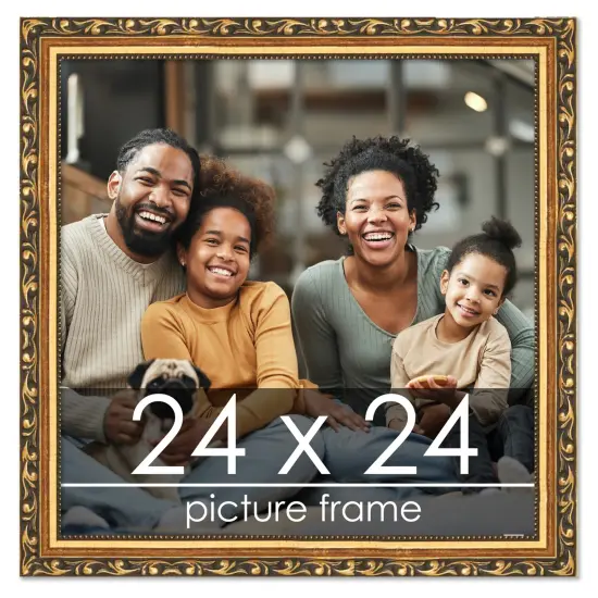 24x24 Museum-Quality Picture Frame with UV-Resistant Acrylic & Acid-Free Backing, Available in 4 Finishes - Gold, Silver, Bronze, and Black {1}
