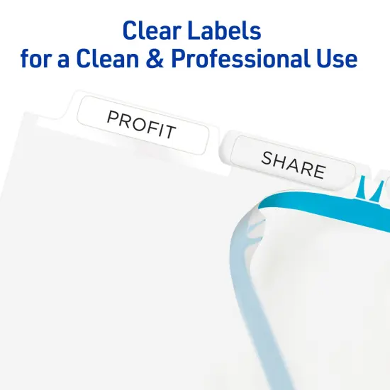 Avery 5 Tab Unpunched Dividers for Use with Any Binding System, Easy Print & Apply Clear Label Strip, Index Maker Customizable White Tabs, 25 Sets (11443) {3}