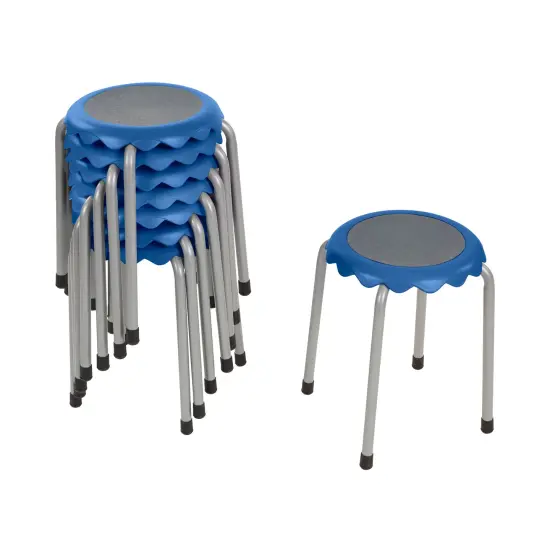 Daisy Stackable Stool Set, Flexible Seating, 8-Piece French Blue {1}