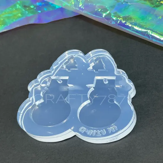 Snowman Dangle Earring Mold + Mini Christmas Tree(C3) {2}