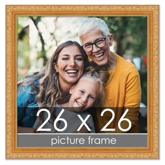 26x26 Museum-Quality Picture Frame with UV-Resistant Acrylic & Acid-Free Backing, Available in 4 Finishes - Gold, Silver, Bronze, and Black {1}