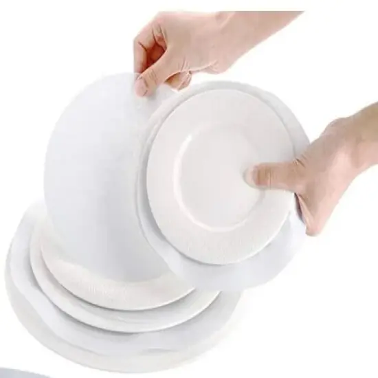 FabricLA Felt Plate Storage Dividers Protectors - 48 Pieces | Round Felt Plate Separators in 3 Sizes {5}