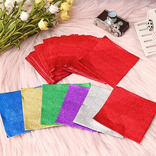 600 Pieces Foil Candy Wrappers, 4x4 inches Foil Candy Wrappers Aluminium Foil Paper, DIY Package Candy Paper Chocolate Packaging Wrapping Papers Square for Candy Packaging {1}
