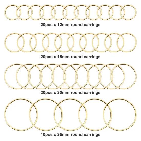 70 Pieces Earrings Beading Hoop Earring Finding Round Earring Circle Round Beading Hoop Open Bezel Pendant Frame for Jewelry Making {1}