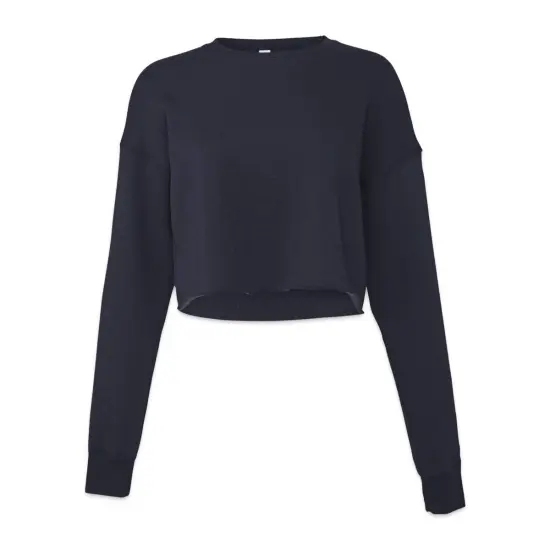 Bella Canvas Cropped Crew Fleece - Navy, Small {1}