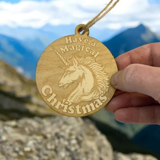 Ornament - Have a Magical Christmas - Raw Wood 3x3in {5}