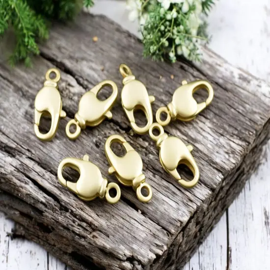 Long Lasting Matte Gold Swivel Lobster Clasps -- Choose Your Size {2}