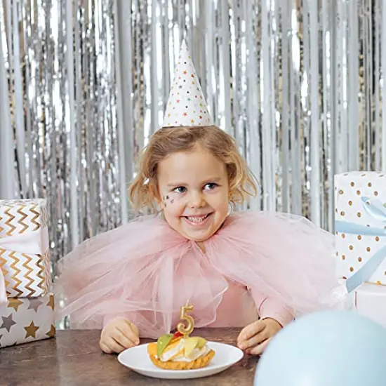 2 Pack Foil Curtain Backdrop Silver Metallic Tinsel Foil Fringe Curtains Photo Booth Props for Birthday Wedding Engagement Baby Shower Bachelorette Christmas Holiday Celebration Party Decorations {4}