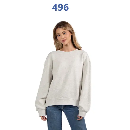 Ladies' Old School Crew Sweatshirt ASH GREY {3}