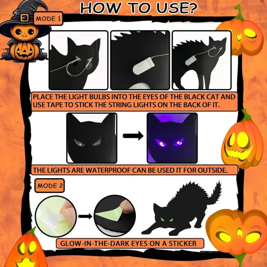 6 Packs Black Cat Halloween Decor Yard Signs with Stakes {5}