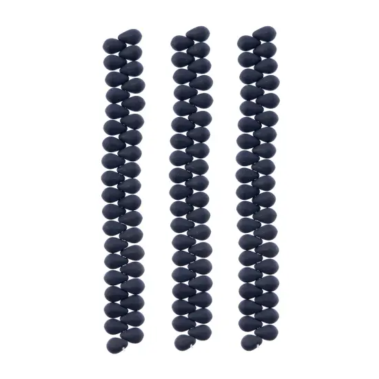 John Bead 114pcs 6x9mm Czech Glass White Alabaster Velvet Drop Bead Strands Black {3}