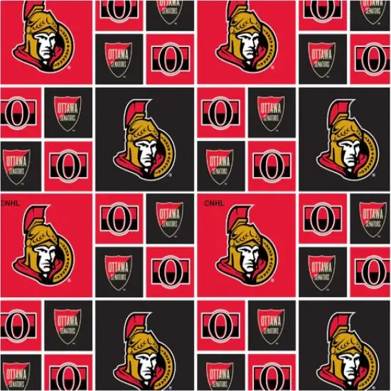 NHL Licensed Ottawa Senators Block 020-OTT Cotton Fabric by the Yard {1}