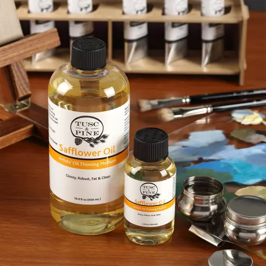 Tusc & Pine Purified Safflower Oil for Painting - Professional Artists' Paint Medium, Enhance Flow & Translucency, Solvent Free Thinner, Refined in Small Batches in North Carolina {4}