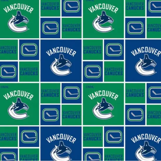 NHL Licensed Vancouver Canucks Block 020-VAN Cotton Fabric by the Yard {1}