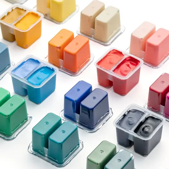 Twin Cup Jelly Gouache Paint Set, 36 Colors 12g, Jelly Cup Design, Non Toxic Paint for Canvas and Paper, Art Supplies for Professionals (Purple Case) {4}