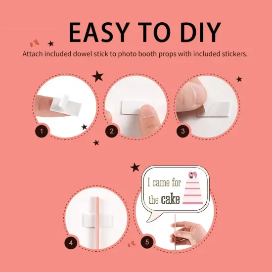 Photo Booth Props, 31Pcs Set of Wedding Party Supplies & Decorations, Selfie Station With Real Glitter Cute Backdrop {3}