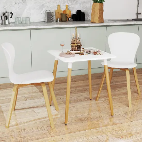 PVC MDF Square Dining Table with Metal Leg, Sturdy and Compact {2}