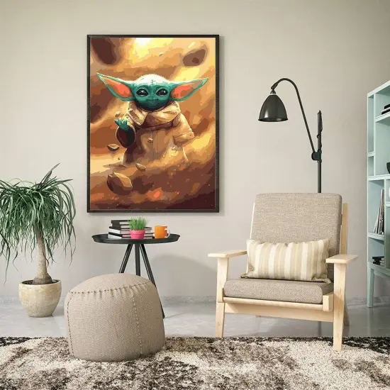 Paint by Numbers for Adults Beginner Kids Baby Yoda Star Wars, DIY Adult Paint by Number Kits on Canvas No Framed,Acrylic Painting with 3 Brushes Easy Crafts Hobby for Women Oil Painting Kit {5}