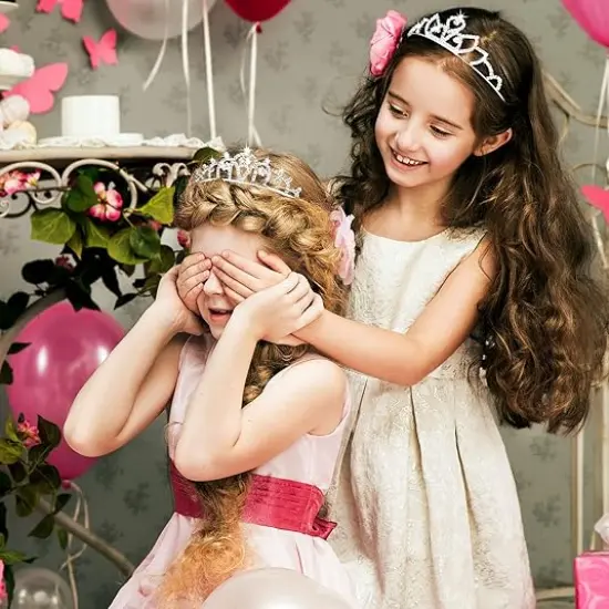 20 Pieces Girls Tiara Crown Silver Princess Crowns Girls Crystal Tiaras for Wedding Birthday Party {5}
