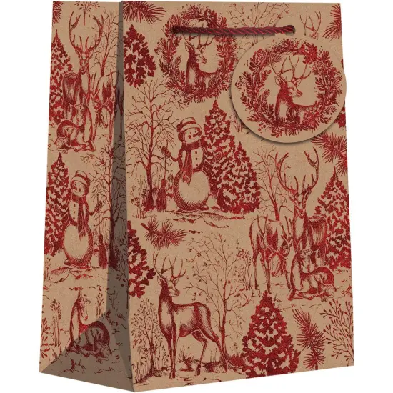 Pack/6: Winter Woods Gift Bag - 8 x 4 x 10" {1}