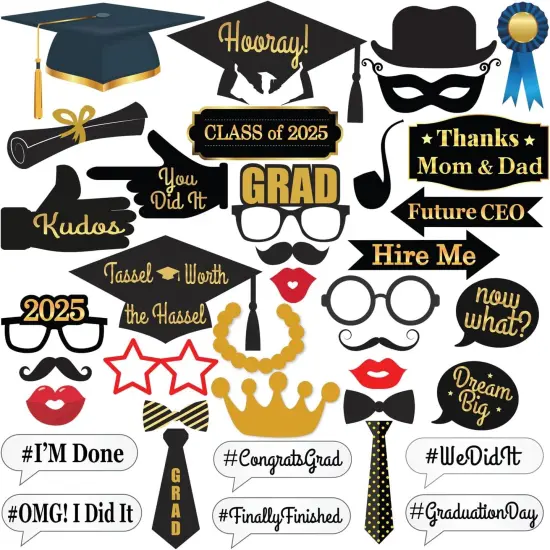 Pack of 40 Graduation Photo Booth Props {1}