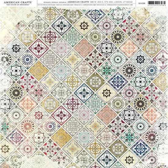 American Crafts Patterned Single-Sided Cardstock 12"X12" {1}