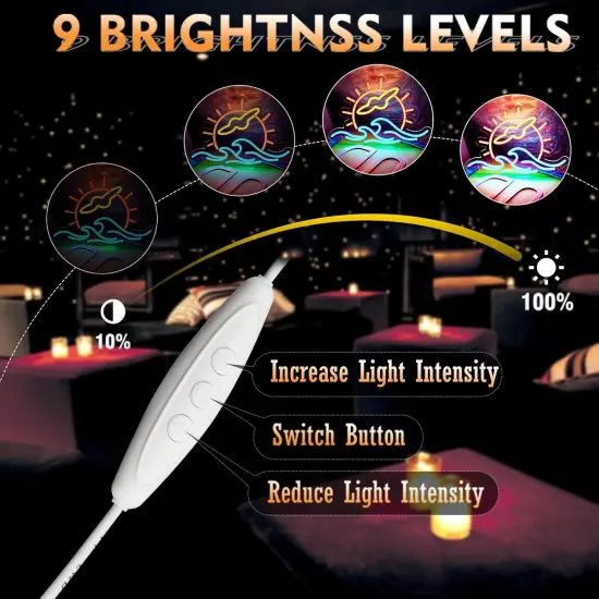 Summer Sunset Seabird Neon Sign for Wall D&eacute;cor - LED Wave Neon Light for Bedroom & Party Decor {2}