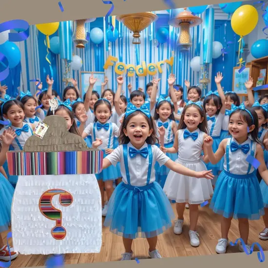 Gender Reveal Pinata Kit (17.5x13.5x3.5 Inch) - Baby Bottle Shape for Fiesta Theme - Complete with Stick and Mask - Cinco de Mayo Celebration Fun! {3}