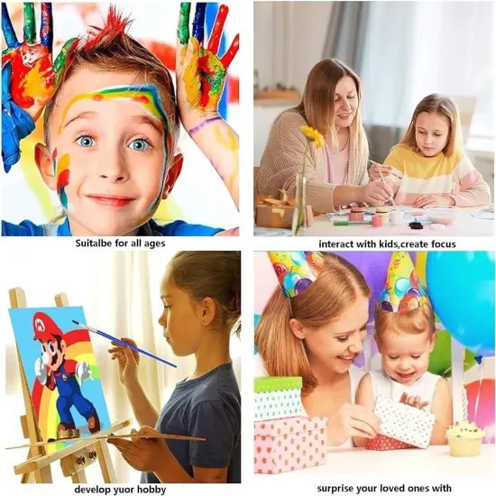 Elephant Paint by Numbers Kit for Adults Beginner,DIY Elephant Paint by Numbers for Adults,Easy Canvas Without Frame Home Wall Decor 16 x 16 in {5}