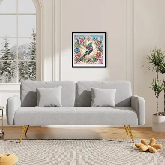 Hummingbird Diamond Painting Kits for Adults, Birds Diamond Art Kits for Beginners, Flowers Gem Art Painting Kits, DIY 5D Diamond Dots Paint by Diamonds Arts and Crafts Home Decor 12x12 inch {3}