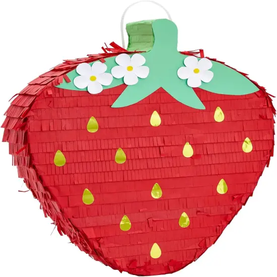 Sparkle and Bash Strawberry Pinata - Fruit-Themed Summer Birthday Party Decorations - Strawberry Themed Pinata {1}