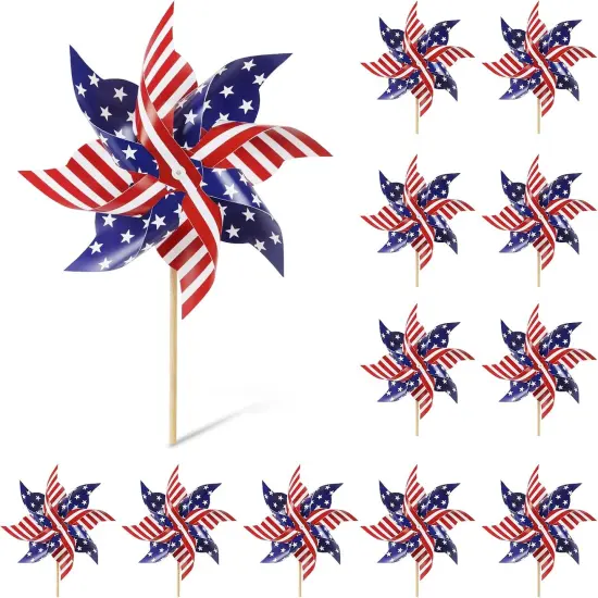 Wind Spinners Outdoor, 12Pcs American Flag {1}