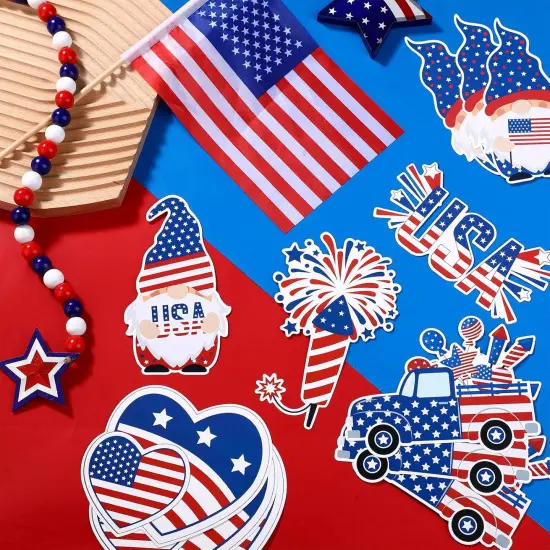 62 Pcs 4th of July Paper Cutouts with Adhesive {4}