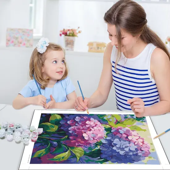 Hydrangea Paint by Numbers Kit for Adults,Purple Flower Adult Paint by Number Kits,DIY Acrylic Paint by Number on Canvas for Home Wall Decor 16X20 Inch {3}